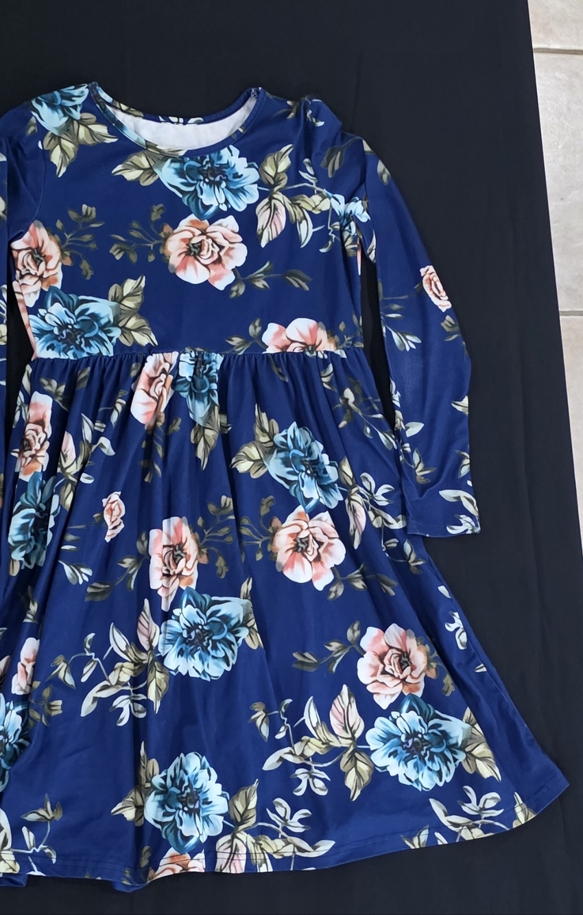 Floral Blue Kids Dress